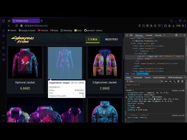 Pagina Web Frontend Store
