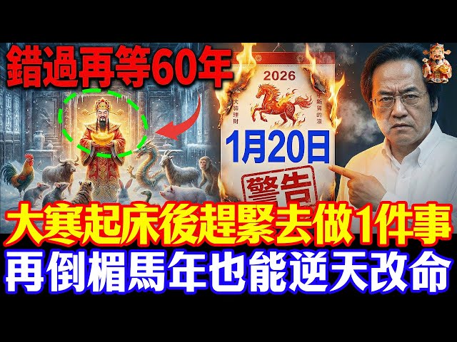 倪海廈預言警告：1月20號大寒必看，起床後趕緊去做1件事，再倒楣也能逆天改命！ 錯過等60年#倪海廈 #黃帝內經 #養生 #國學#易經 #大寒 #開運 #招財 #補財庫 #中醫 #風水 #2026運勢