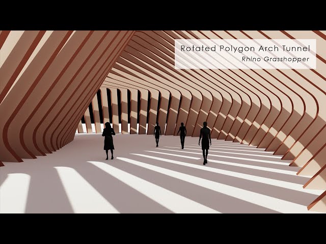Rotated Polygon Arch Tunnel Pavilion Rhino Grasshopper Tutorial (Parametric Architecture)