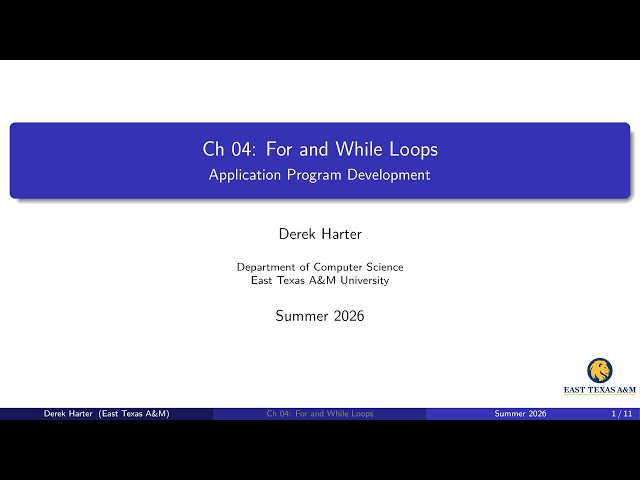 Ch 04 (secs 1-3): For and While Loops
