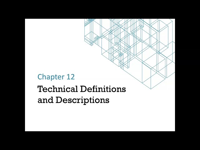 Chapter 12: Technical Definitions and Descriptions