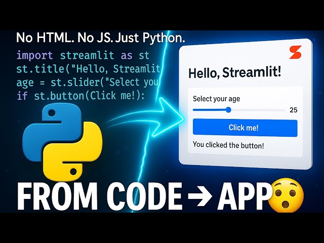 Turn Your Python Code Into Web Apps in Minutes! 💻 (Streamlit Tutorial)