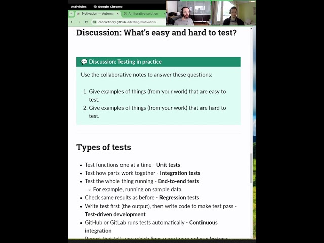 6.2 Software Testing - CodeRefinery 2024 Mar