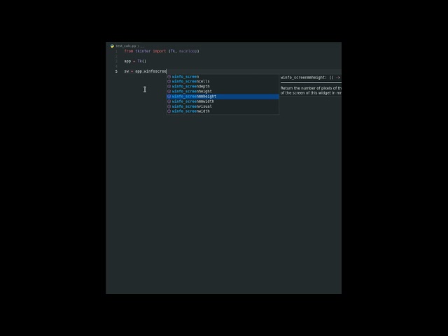 python3 | how to get screen size(width, height), resolution using tkinter/tk #shorts