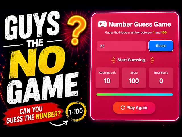 🎮 NumQuest – Number Guessing Game | HTML, CSS & JavaScript