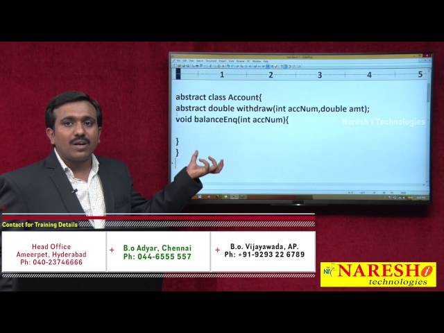 Abstract Class and Abstract Methods | Java Tutorial|By Mr.Satish.B