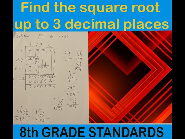 Find the square root up to 3 decimal places