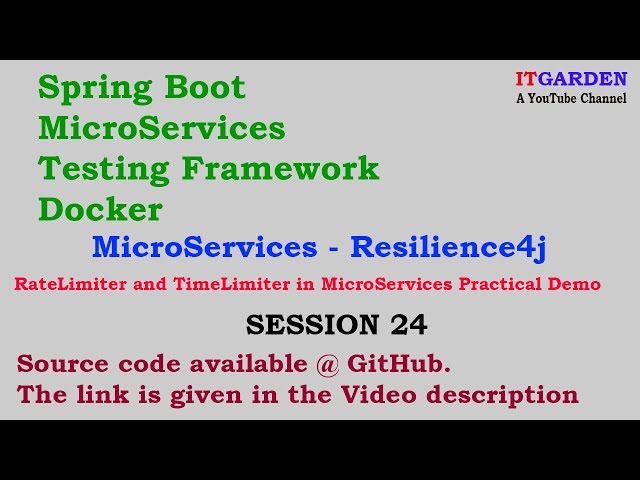 Spring Boot RateLimiter, TimeLimiter in MicroServices using Resilience4j Practical Demo Session24