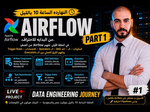Airflow Tutorial Part 1 | تعلم Apache Airflow من الصفر للاحتراف | DAGs, Operators, Executors بالعربي