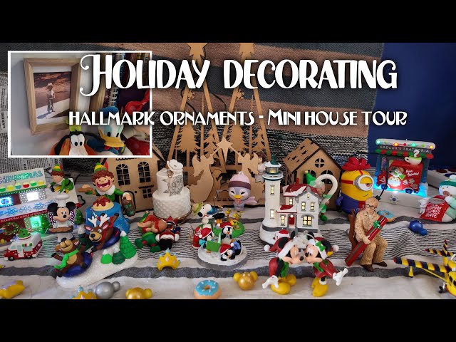 Holiday decorating, Hallmark ornament collection, mini house tour