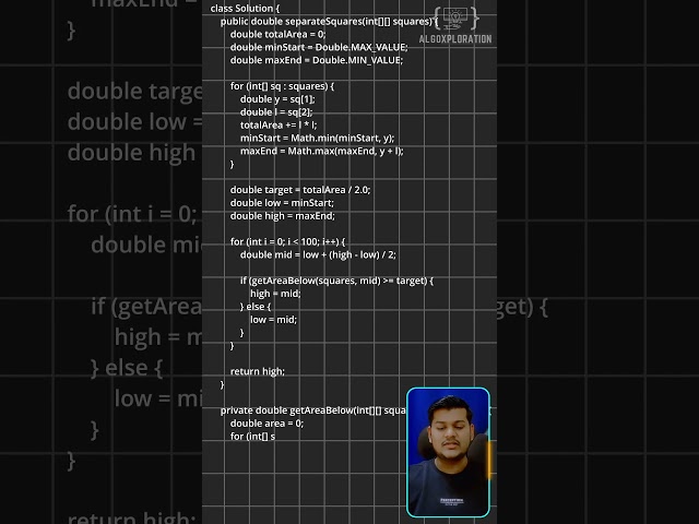 Day 28: LeetCode Daily Challenge: LeetCode 3453 – Separate Squares I 🧠