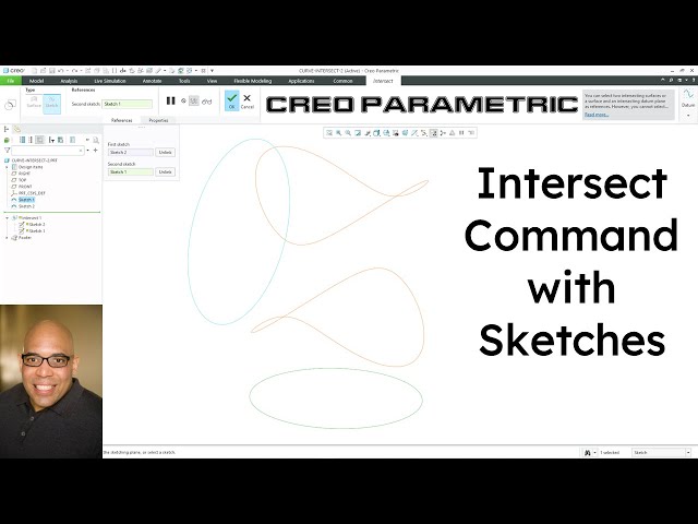 Creo Parametric - How to Use the Intersect Command with Sketches