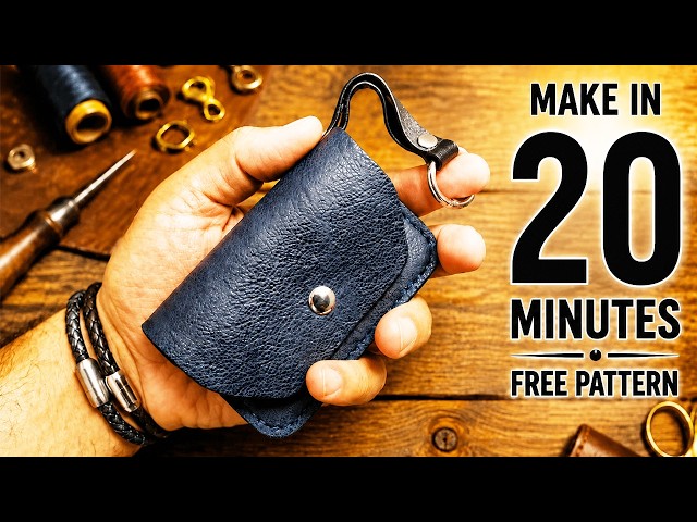 Make This Leather Card Holder in 20 Minutes | FREE Pattern