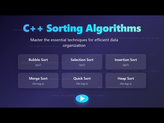 C++ Sorting Algorithms: Beginner's Guide to Bubble Sort, Quick Sort, Merge Sort & More!