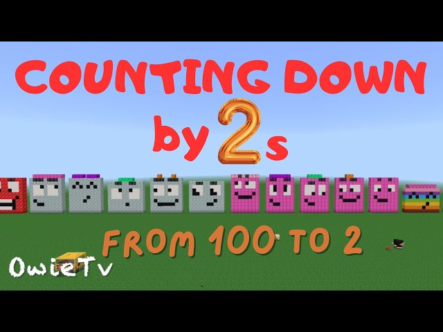 Contando hacia atrás de 2 en 2 | Canciones de conteo de Minecraft Numberblocks para niños | Canci...