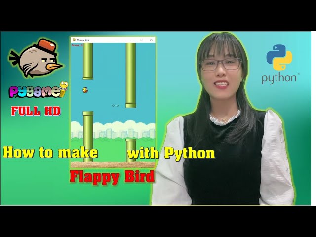 Flappy Bird game with Python FULL -  For Beginners - Codewithlisa