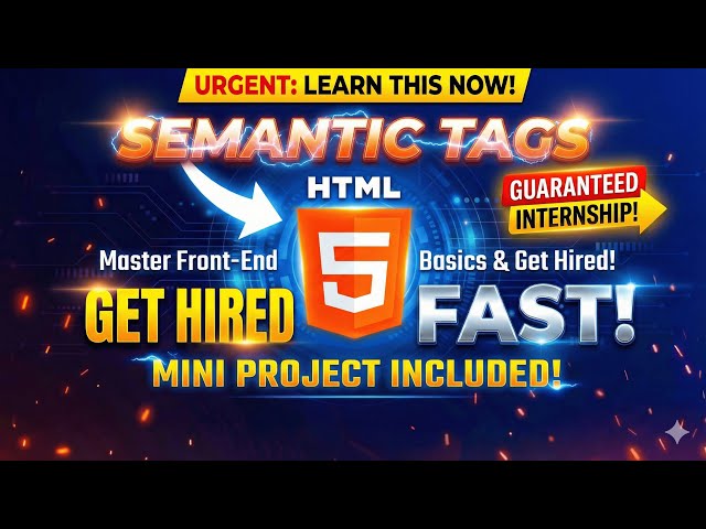 HTML Structure & Semantic Tags in One Video | Beginner to Pro with Mini Project