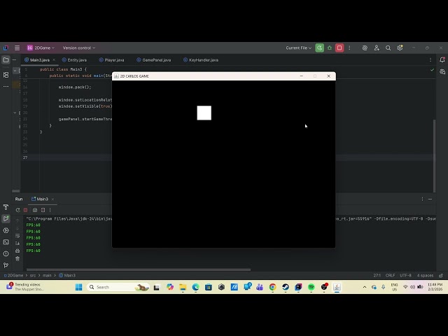 Design and Development of a Super Simple Custom 2D Game System in Pure Java Using Swing and AWT.