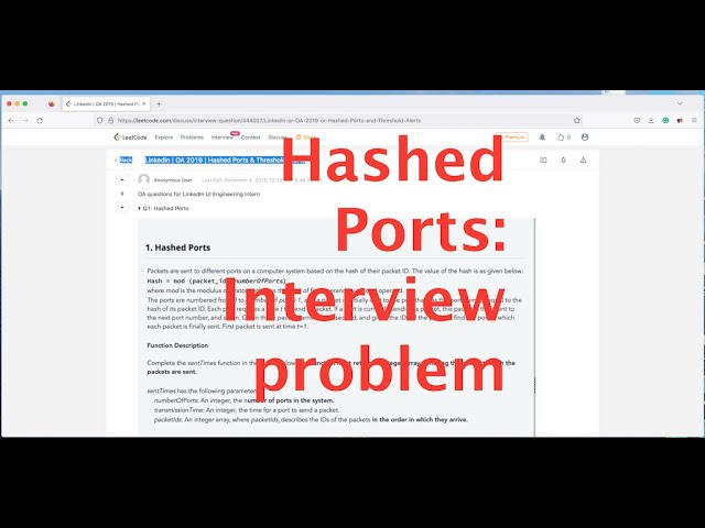 Hashed Ports: A popular interview problem
