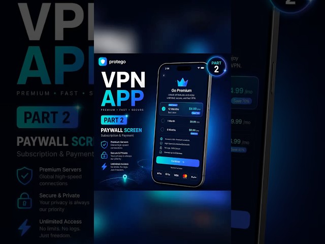 Designing a VPN Paywall Screen in Flutter 👑⚡ #shorts #flutter