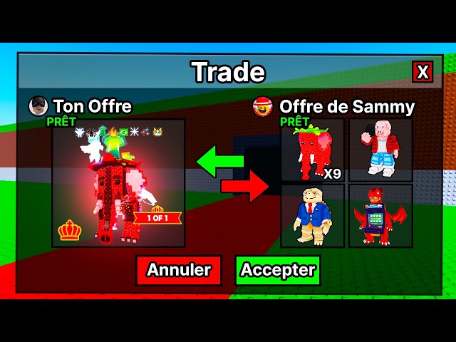 J'ai TRADE pendant 24h Les BRAINROTS les plus RARES des YOUTUBEURS Roblox !