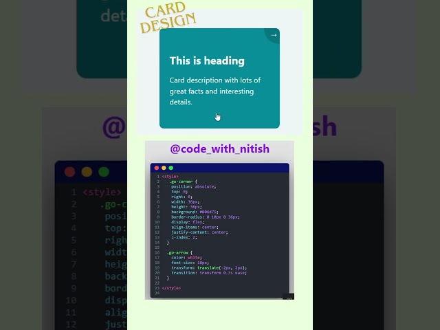 Create an card In html css  | HTML, CSS #html #css #website #htmlcss
