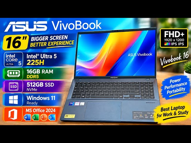 ASUS VivoBook 16 (2026) 🚀 | Latest Intel® Core™ Ultra 5 | Best Laptop For Casual Gaming & Students 🔥