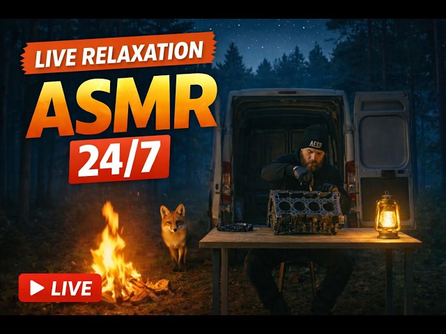 🔴 24/7 ASMR Mechanic 🔧 Engine Repair Sounds • Relaxing Workshop Live