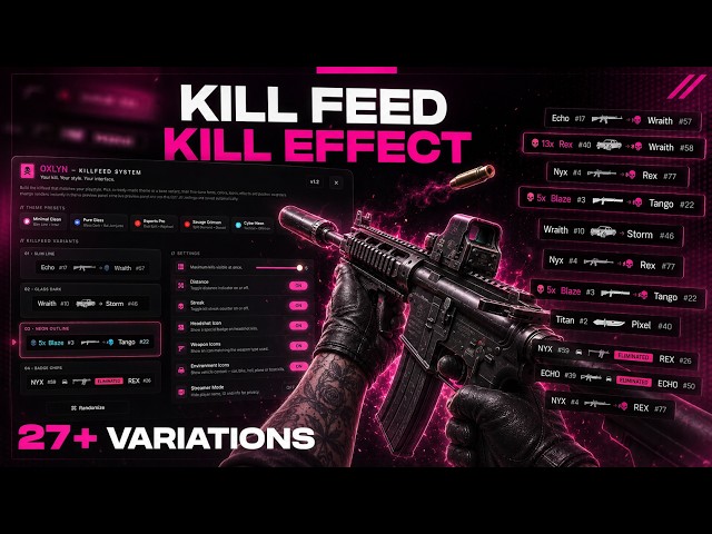FiveM KillFeed Script ☠️ +32 Variants, Blood FX & In-Game Editor (ESX/QB/QBox)