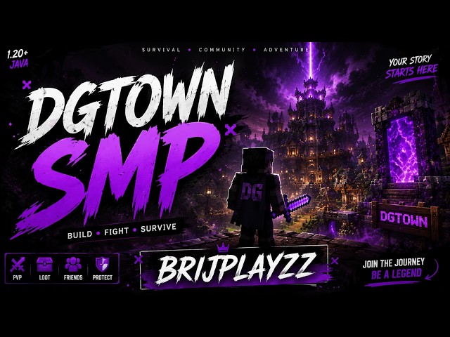 🔴 LIVE | DG TOWN SMP 🔥 New Survival Journey Begins! | Minecraft Java Hindi | BRIJPLAYZZ