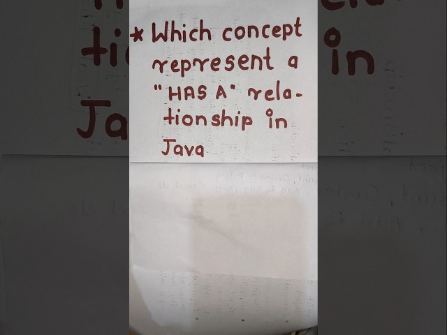 Has-a Relationship in Java #coding💡 | IT Interview & College Exam Question | Java OOPs Concept