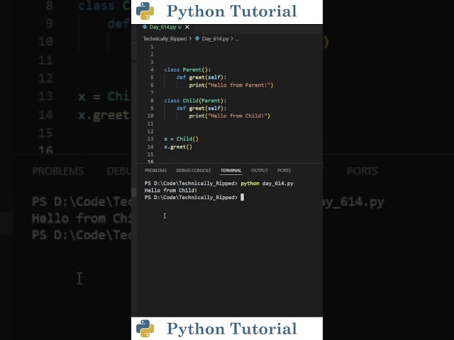 Class Inheritance: Method Overriding | Python Tutorial