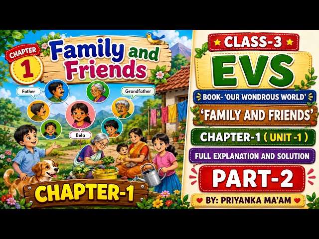 EVS Chapter 1 Family and Friends Class 3 | Full Explanation & NCERT Solutions | Our Wondrous World |