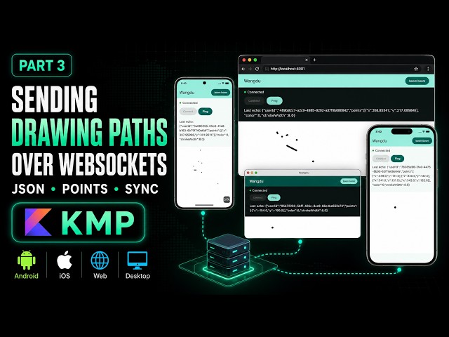 P3 - Wangdu : SENDING Drawing Paths Over WebSockets | Serialisation/Deserialisaton #kmp #json