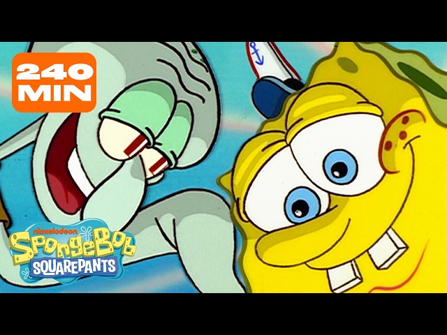 SpongeBob & Squidward's BEST Moments in Bikini Bottom 🧽🦑 | 4 Hours | SpongeBob