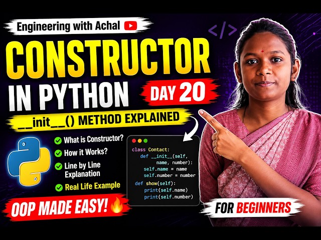Constructor in Python Explained in Hindi 🔥 | init() Method Full Tutorial | Day 20