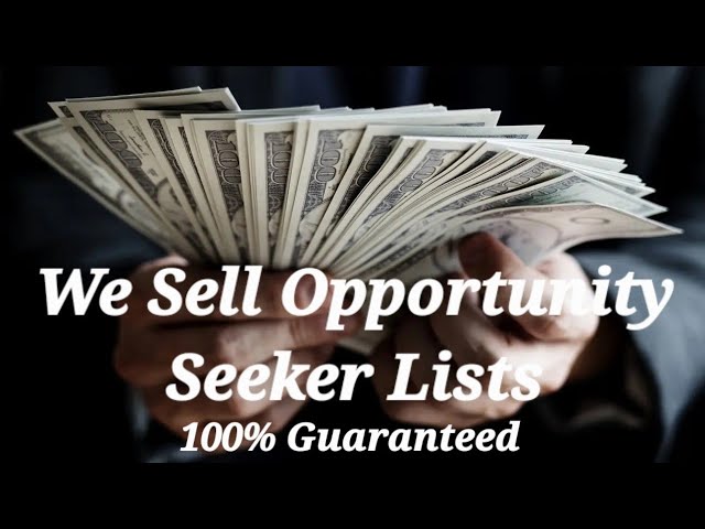 Opportunity Seeker Lists, Email Lists, Business Opportunity Lists, 100% Guaranteed.