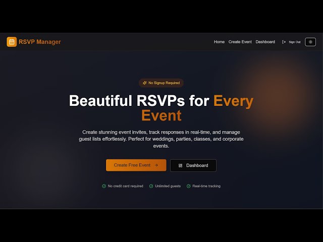 Full-Stack Event RSVP App | Next.js 16 + Supabase + Tailwind