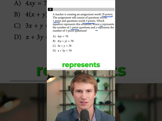 Equation from Word Problem - SAT 🔑 #8