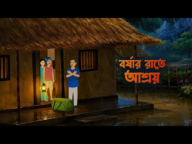 বর্ষার রাতে আশ্রয় | Bangla Bristir Golpo | Bengali Animated Story | Golpo Konna Storytelling
