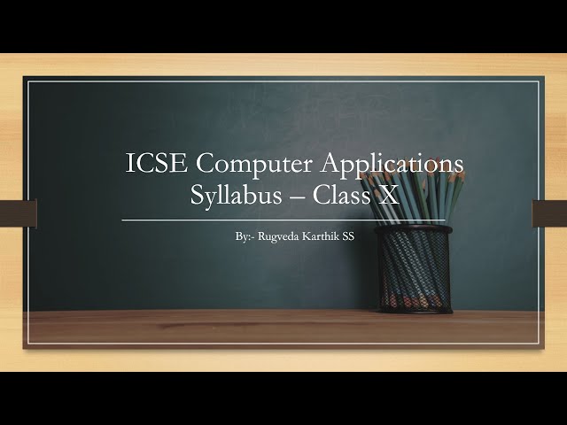 Java Programming - ICSE Class X - Computer Applications - Syllabus Discussion