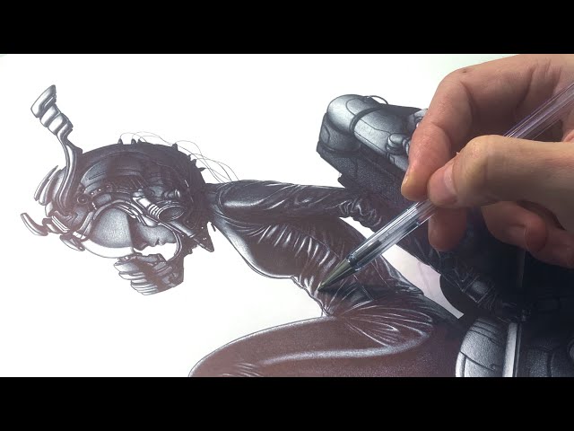 Time Lapse · Full process ballpoint pen drawing