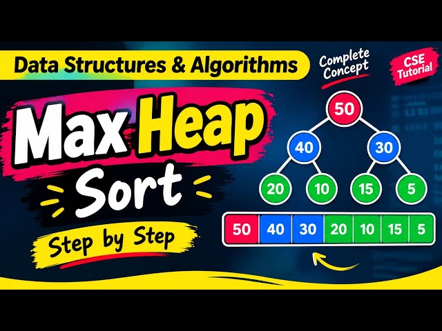 Class 37: Heap Sort: Max Heap Sort: Data Structure & Algorithm | Bangla Video Tutorials