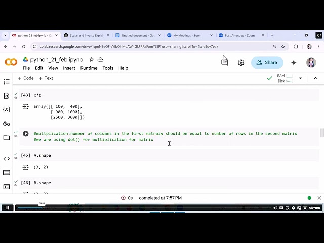 PYTHON 24 FEB 2025 Matrix Operations Using Numpy Statistical Functions