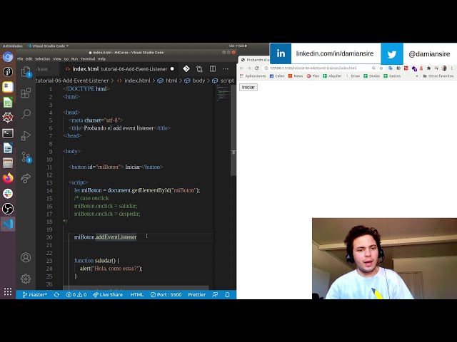 addEventListener vs onclick - Deja de usar onclick - Capitulo 8 - Curso Javascript