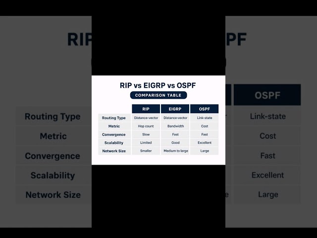 RIP vs EIGRP vs OSPF | Routing Protocols Comparison Explained