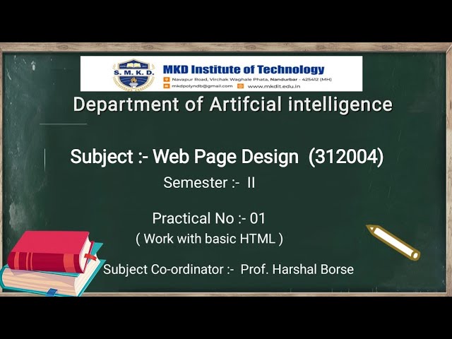WPD, Practical 1 - Work With Basic HTML Tags