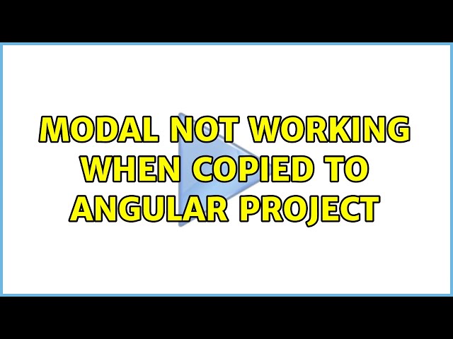 Modal not working when copied to Angular project