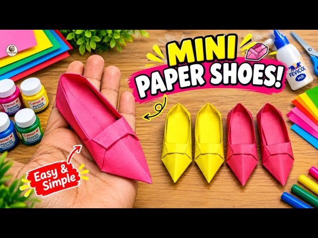 Mini Paper Shoes DIY 👟 | No Glue Paper Craft | Easy Paper Craft
