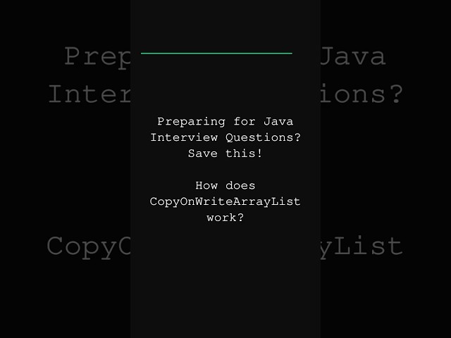 How CopyOnWriteArrayList work | most asked Java Interview Questions #java #interviewquestions